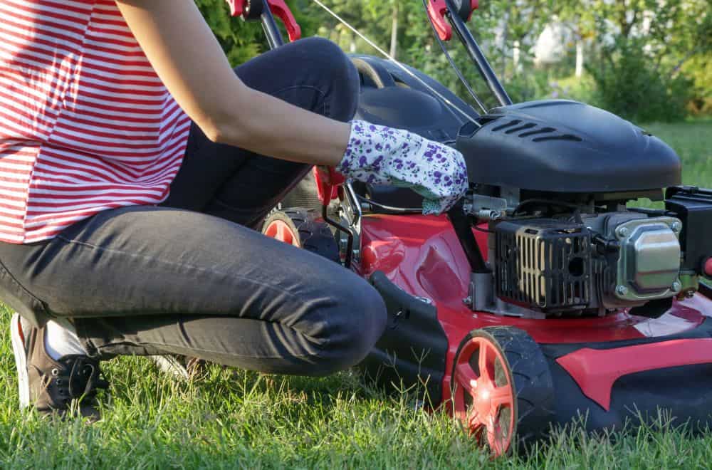Inspect the condition of the mower